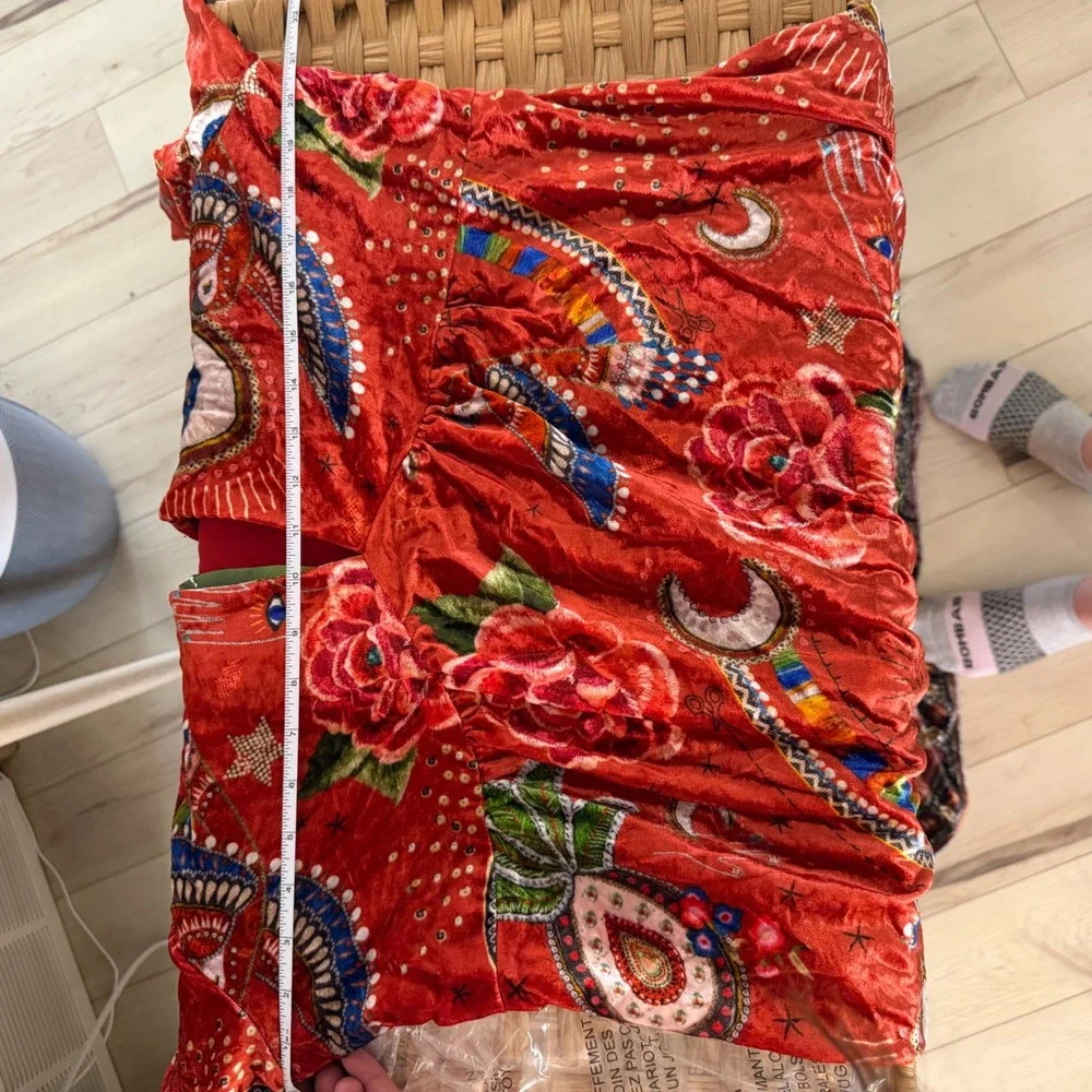 NWT Farm Rio Mystic Red Velvet Maxi Dress XL Long Sleeve Celestial Evil Eye Boho - Picture 4 of 7